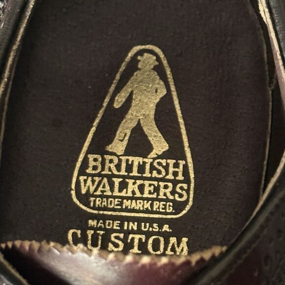 British Walkers Custom Burgundy Wingtip Brogue Dress Shoes 9.5 B Leather Oxford main image 12